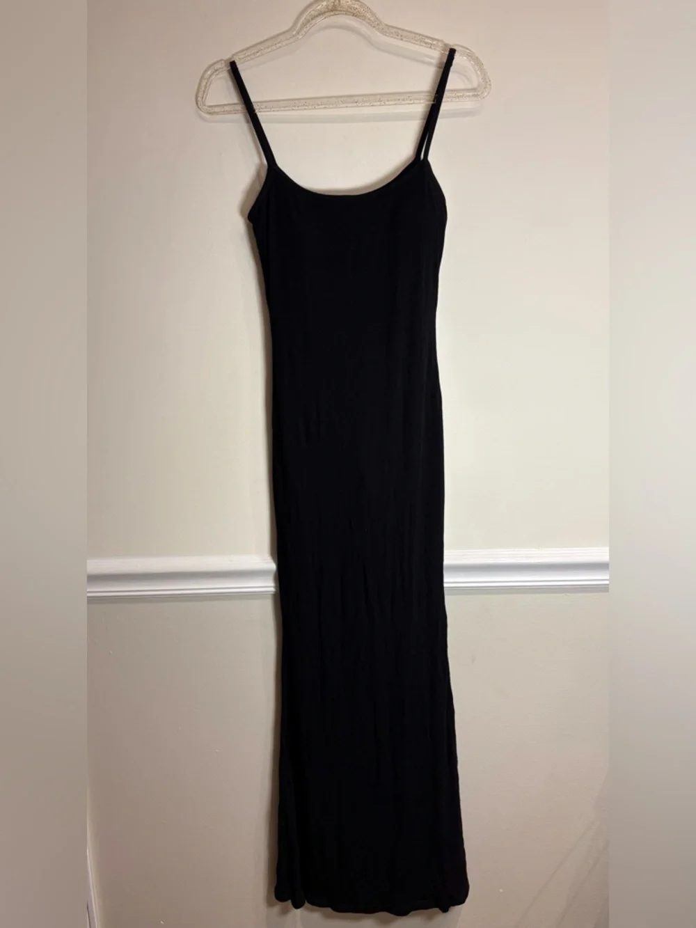 Popilush Shapewear Modal Ribbed Slimming Maxi Dress in Black Size Small - Picture 2 of 5